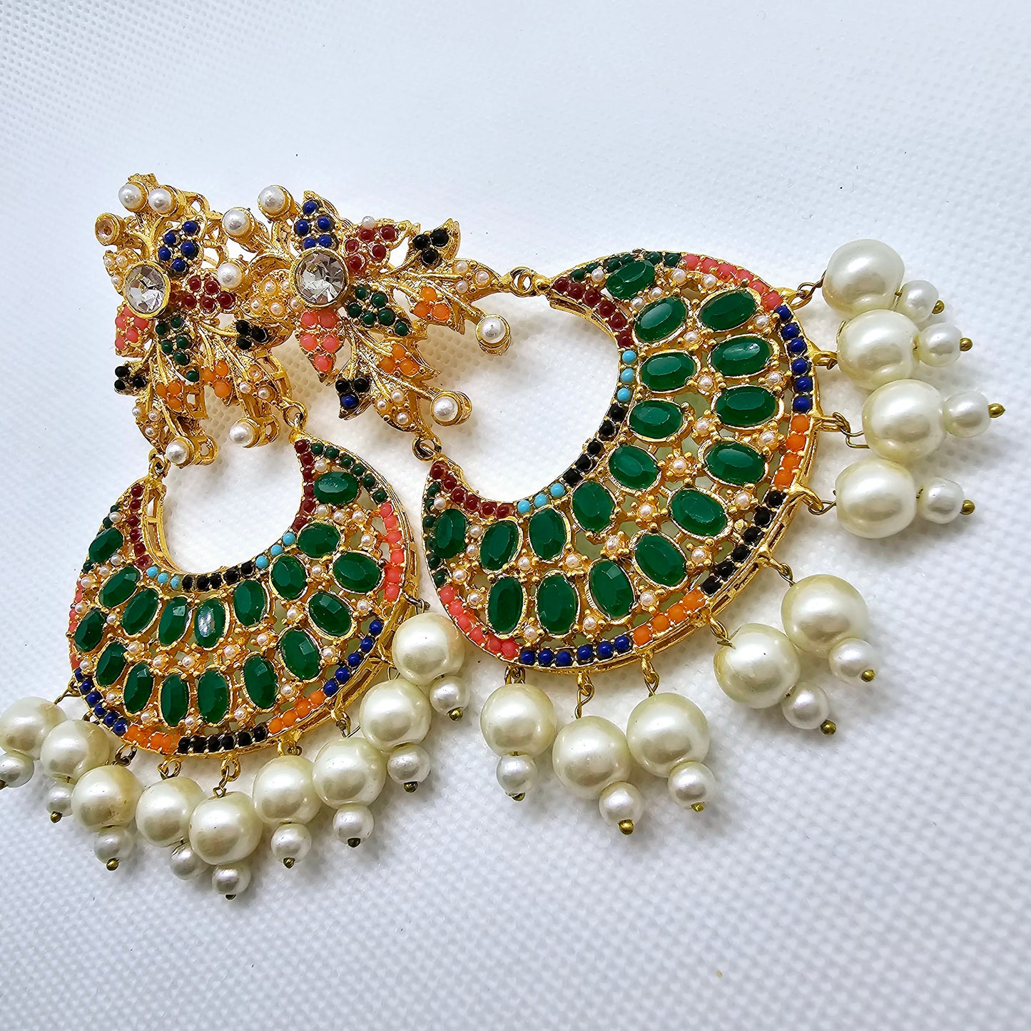 Long Gold Jhumka Drop Round Ball Tassel Earrings Indian Turkish Party Occasion Boho Birthday Present Gift