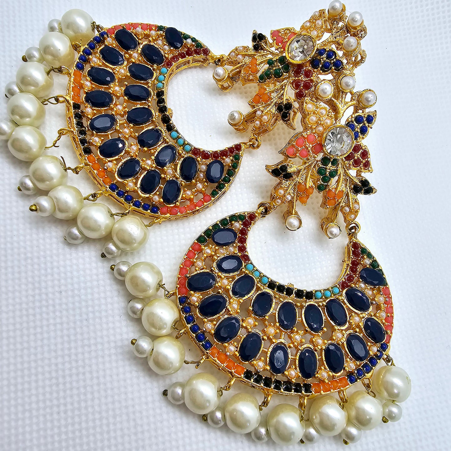 Long Gold Jhumka Drop Round Ball Tassel Earrings Indian Turkish Party Occasion Boho Birthday Present Gift