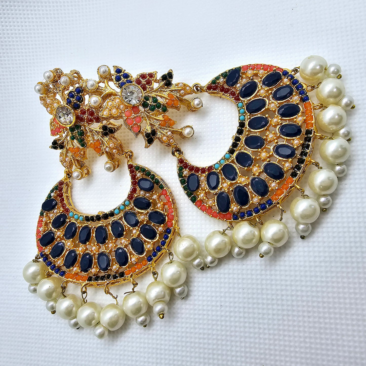 Long Gold Jhumka Drop Round Ball Tassel Earrings Indian Turkish Party Occasion Boho Birthday Present Gift