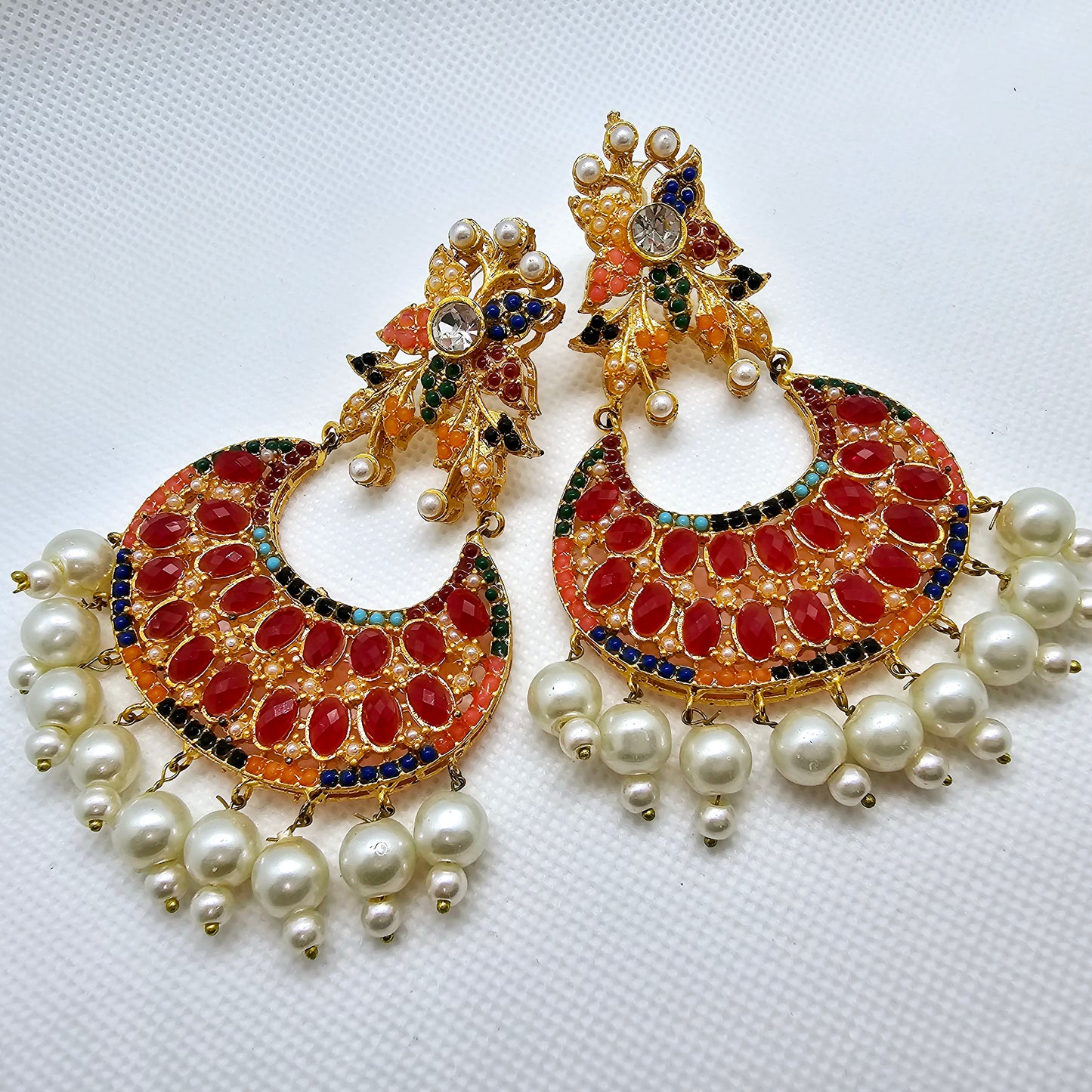 Long Gold Jhumka Drop Round Ball Tassel Earrings Indian Turkish Party Occasion Boho Birthday Present Gift