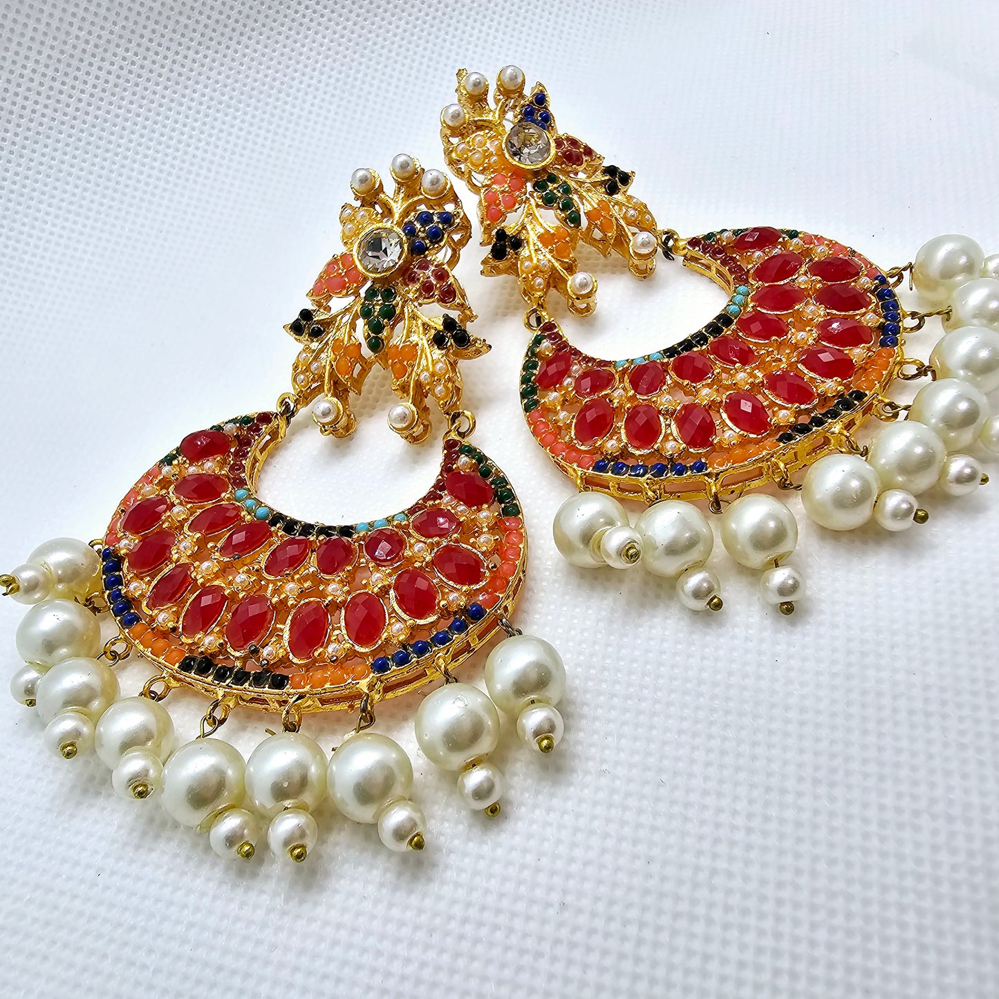 Long Gold Jhumka Drop Round Ball Tassel Earrings Indian Turkish Party Occasion Boho Birthday Present Gift