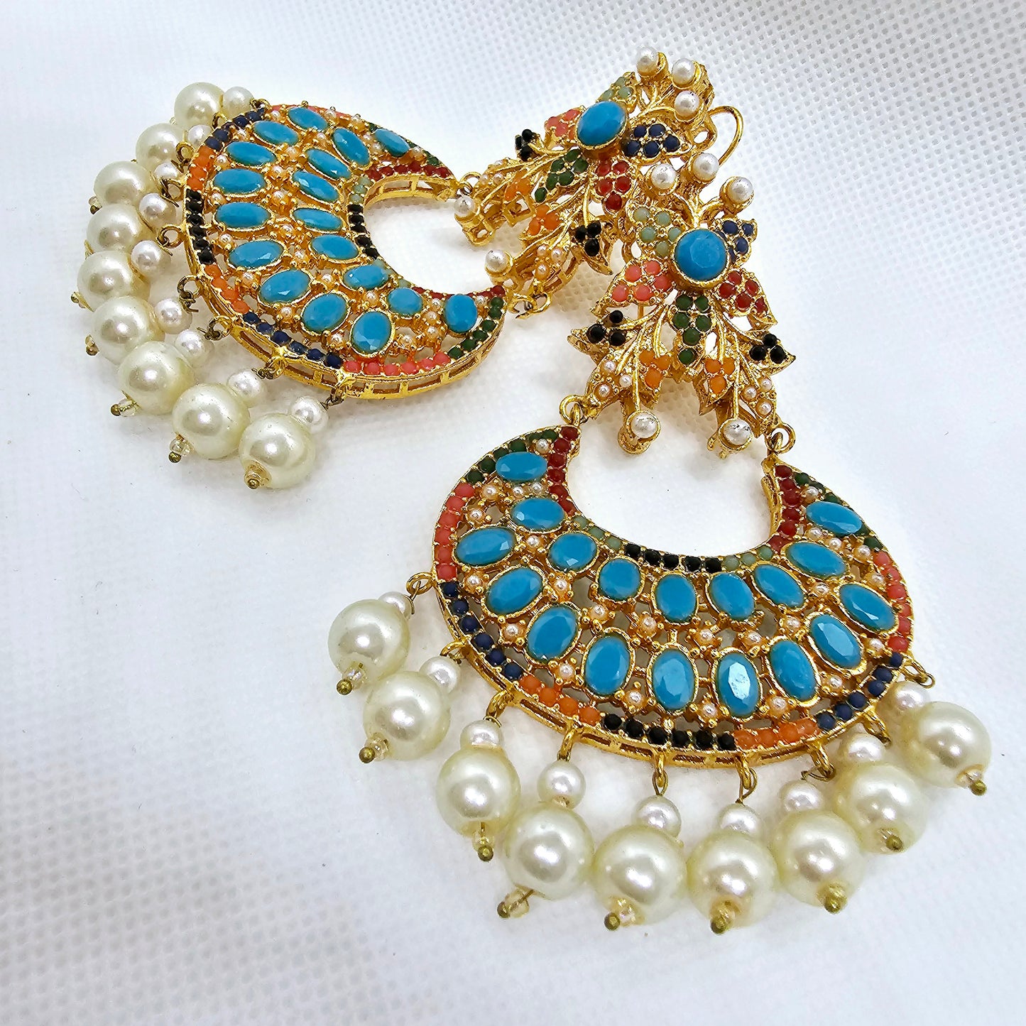 Long Gold Jhumka Drop Round Ball Tassel Earrings Indian Turkish Party Occasion Boho Birthday Present Gift