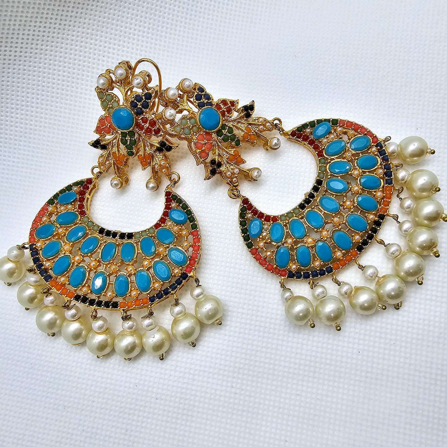 Long Gold Jhumka Drop Round Ball Tassel Earrings Indian Turkish Party Occasion Boho Birthday Present Gift