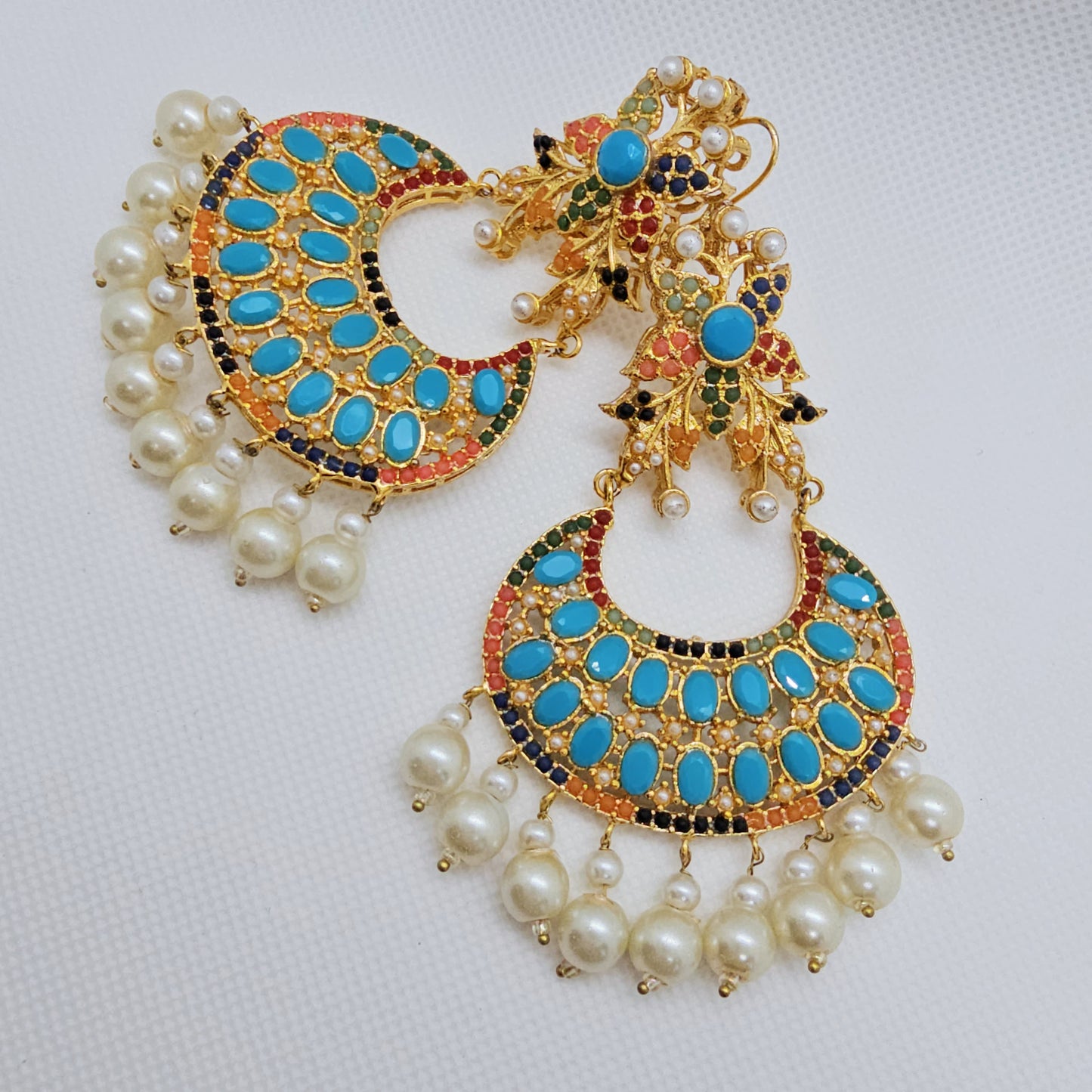 Long Gold Jhumka Drop Round Ball Tassel Earrings Indian Turkish Party Occasion Boho Birthday Present Gift