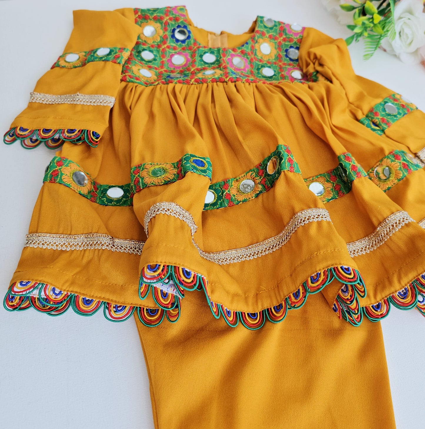 Frock Traditional Pakistan Indian Style Girls Design Dress | Afghan Suit Girls Shalwar Kameez Pakistani Kids Ethnic Wear