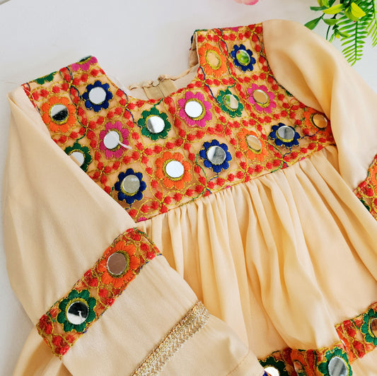 Frock Traditional Pakistan Indian Style Girls Design Dress | Afghan Suit Girls Shalwar Kameez Pakistani Kids Ethnic Wear