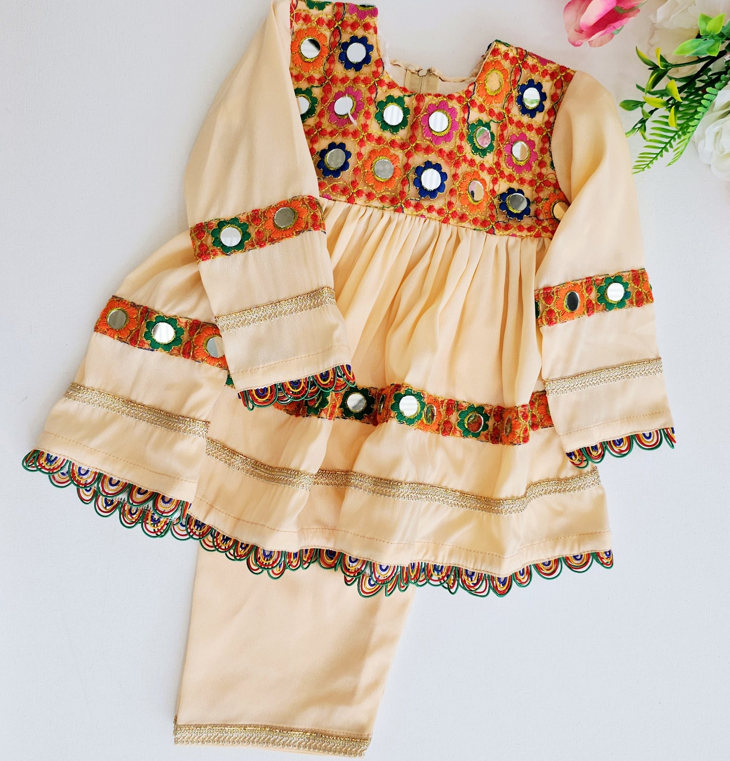 Frock Traditional Pakistan Indian Style Girls Design Dress | Afghan Suit Girls Shalwar Kameez Pakistani Kids Ethnic Wear