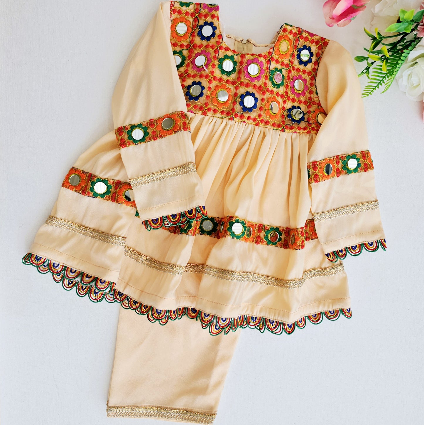 Frock Traditional Pakistan Indian Style Girls Design Dress | Afghan Suit Girls Shalwar Kameez Pakistani Kids Ethnic Wear