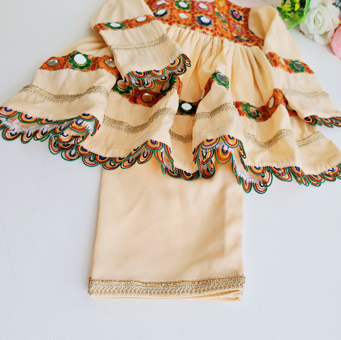 Frock Traditional Pakistan Indian Style Girls Design Dress | Afghan Suit Girls Shalwar Kameez Pakistani Kids Ethnic Wear