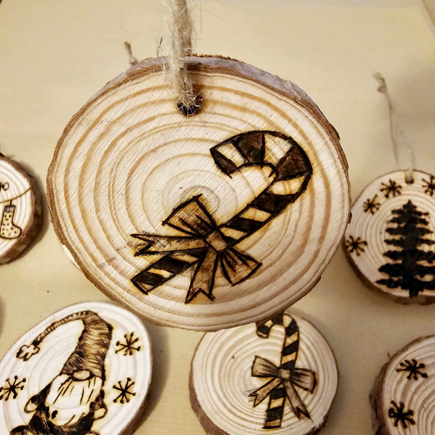 Engraved Wood Christmas Ornament || Personalized Engraved Wood Slice Christmas Ornament