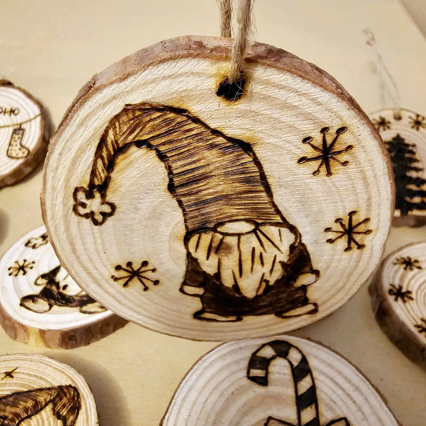 Engraved Wood Christmas Ornament || Personalized Engraved Wood Slice Christmas Ornament