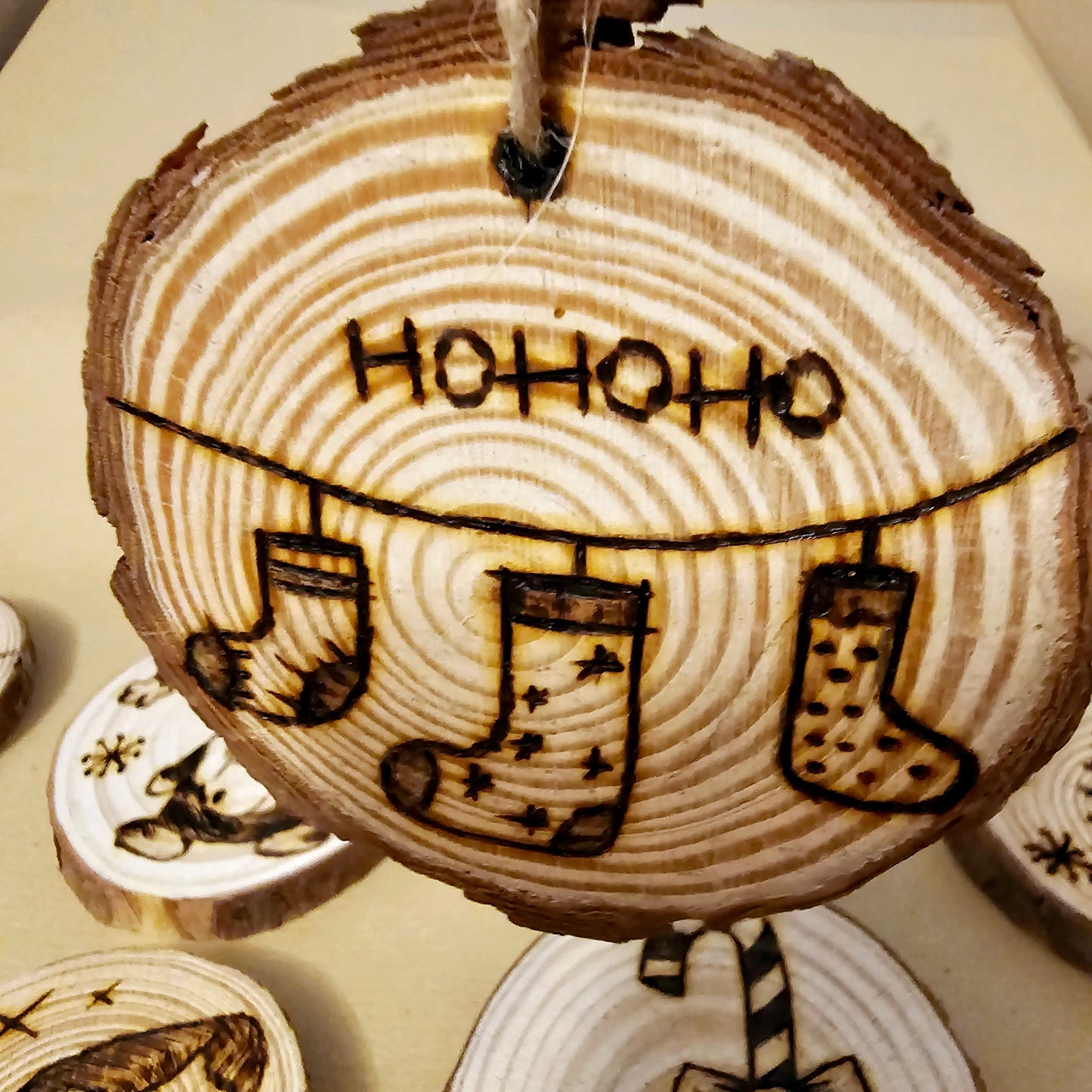 Engraved Wood Christmas Ornament || Personalized Engraved Wood Slice Christmas Ornament