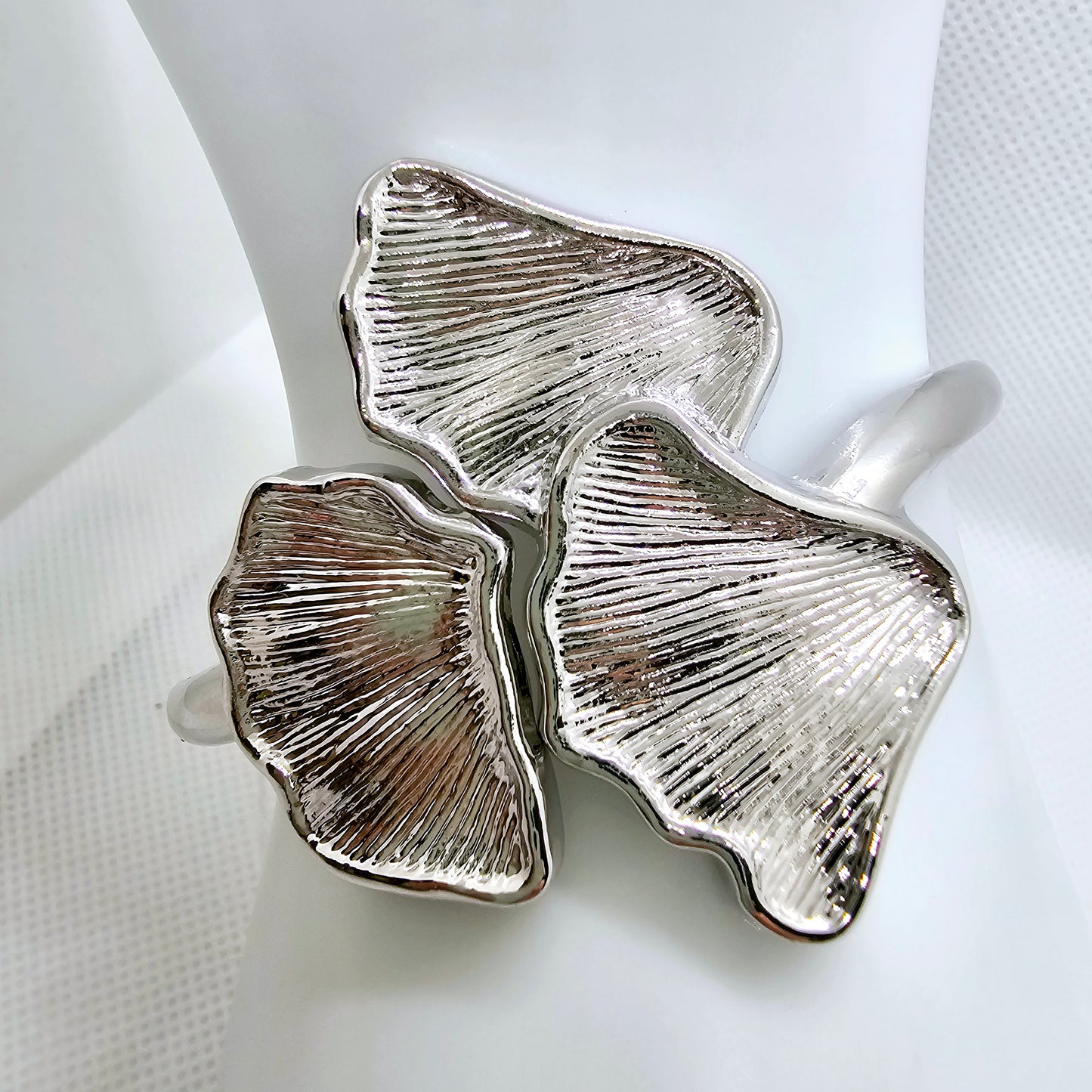 Stainless Steel Cuff Bracelet | Wide Bangle | Carved Bracelet