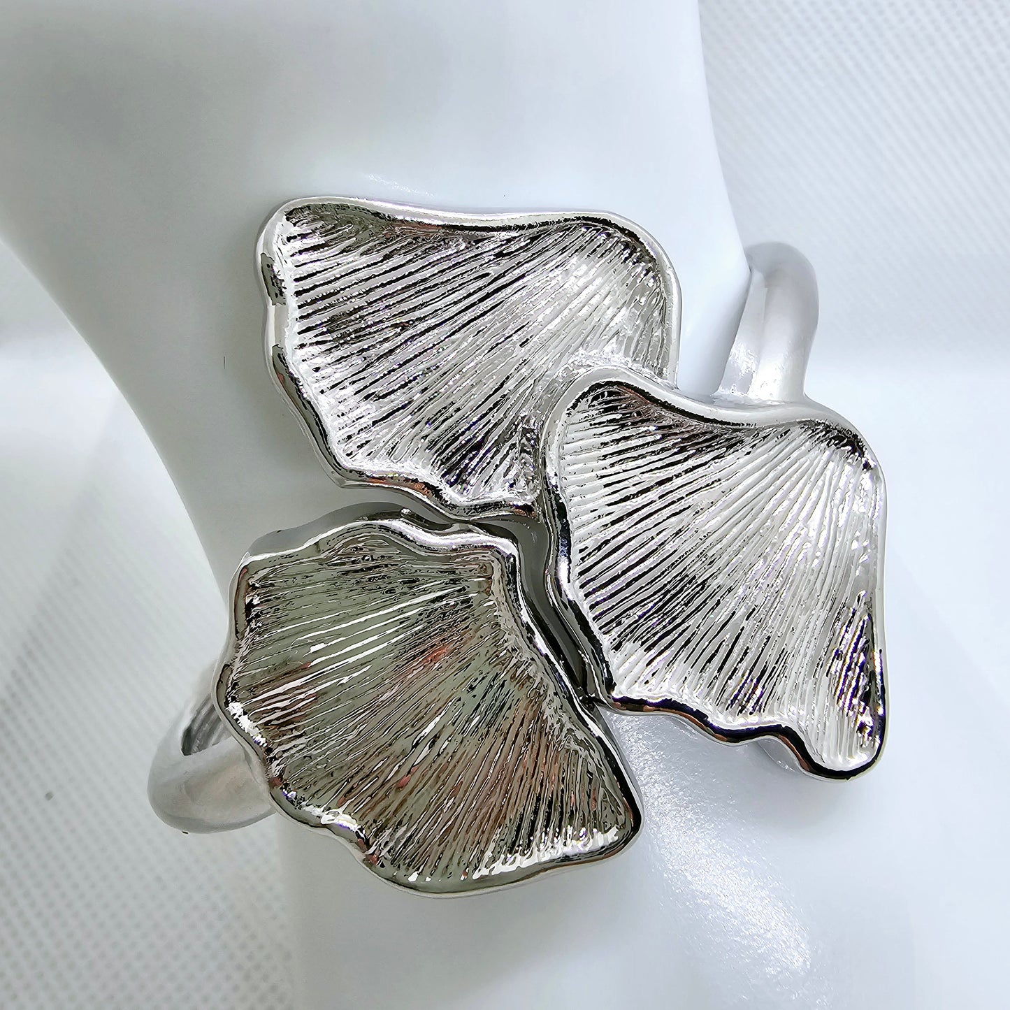 Stainless Steel Cuff Bracelet | Wide Bangle | Carved Bracelet