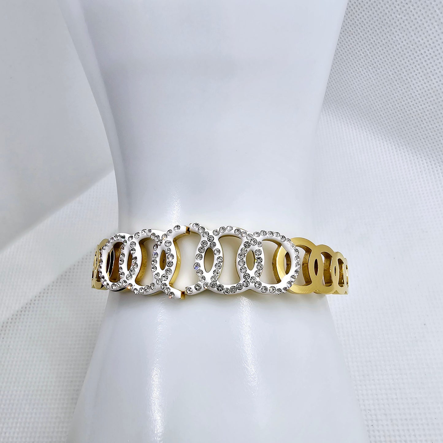 Gold Plated Cuff Bracelet | Gold Plated Bangle | Carved Bracelet