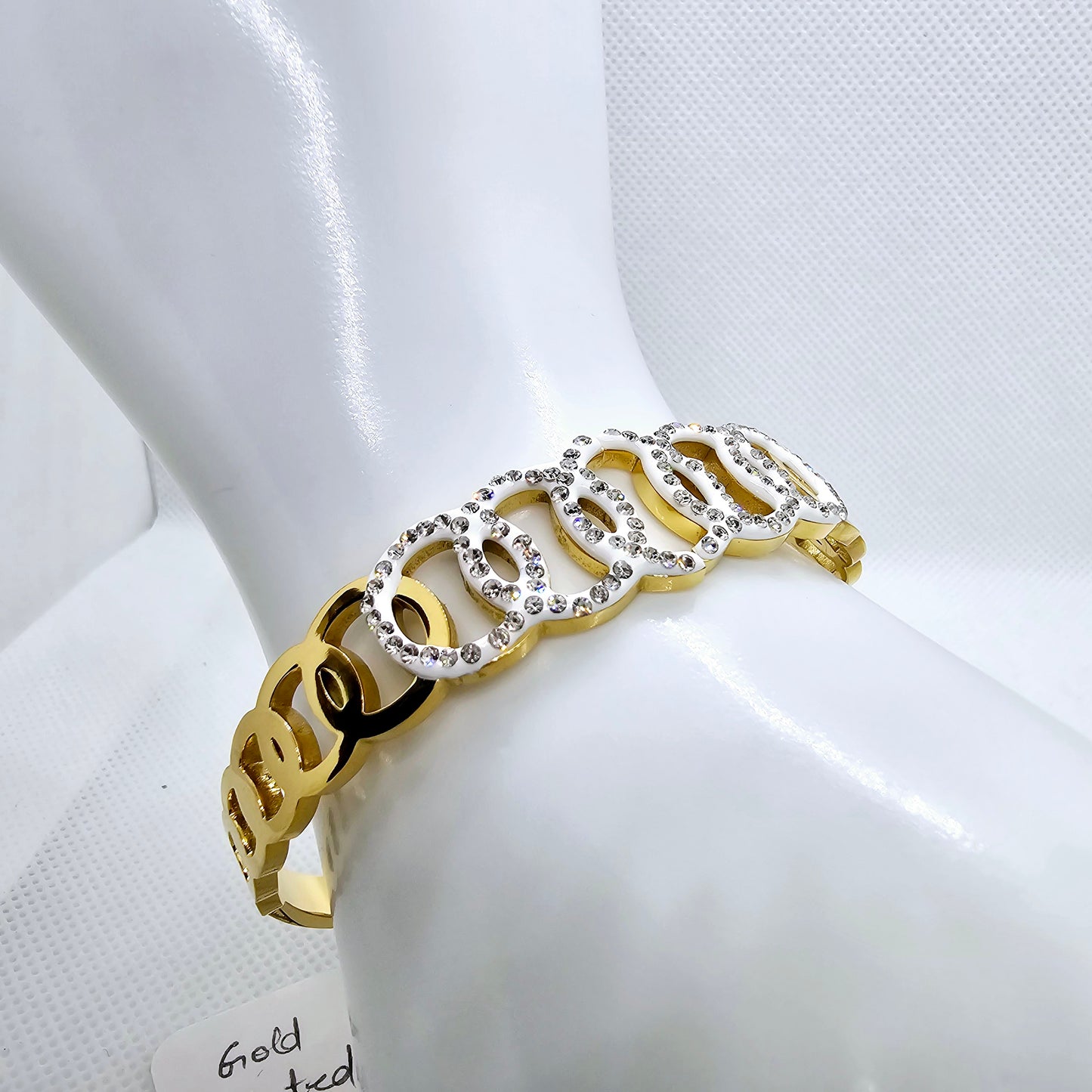 Gold Plated Cuff Bracelet | Gold Plated Bangle | Carved Bracelet