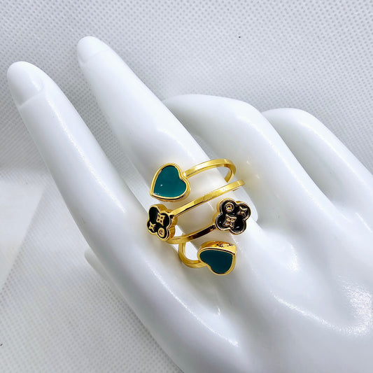 Adjustable 18K Gold Plated Stylish Ring: One Size Fits All Gold Plated Ring