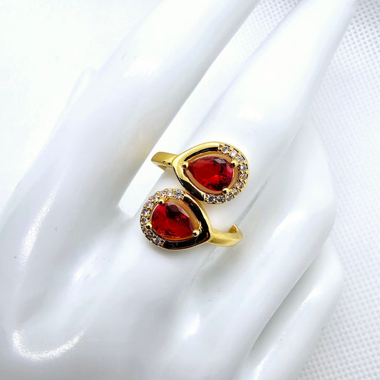 18k Gold Plated Ring, Adjustable Tarnish Free Ring, Unique Gold Ring