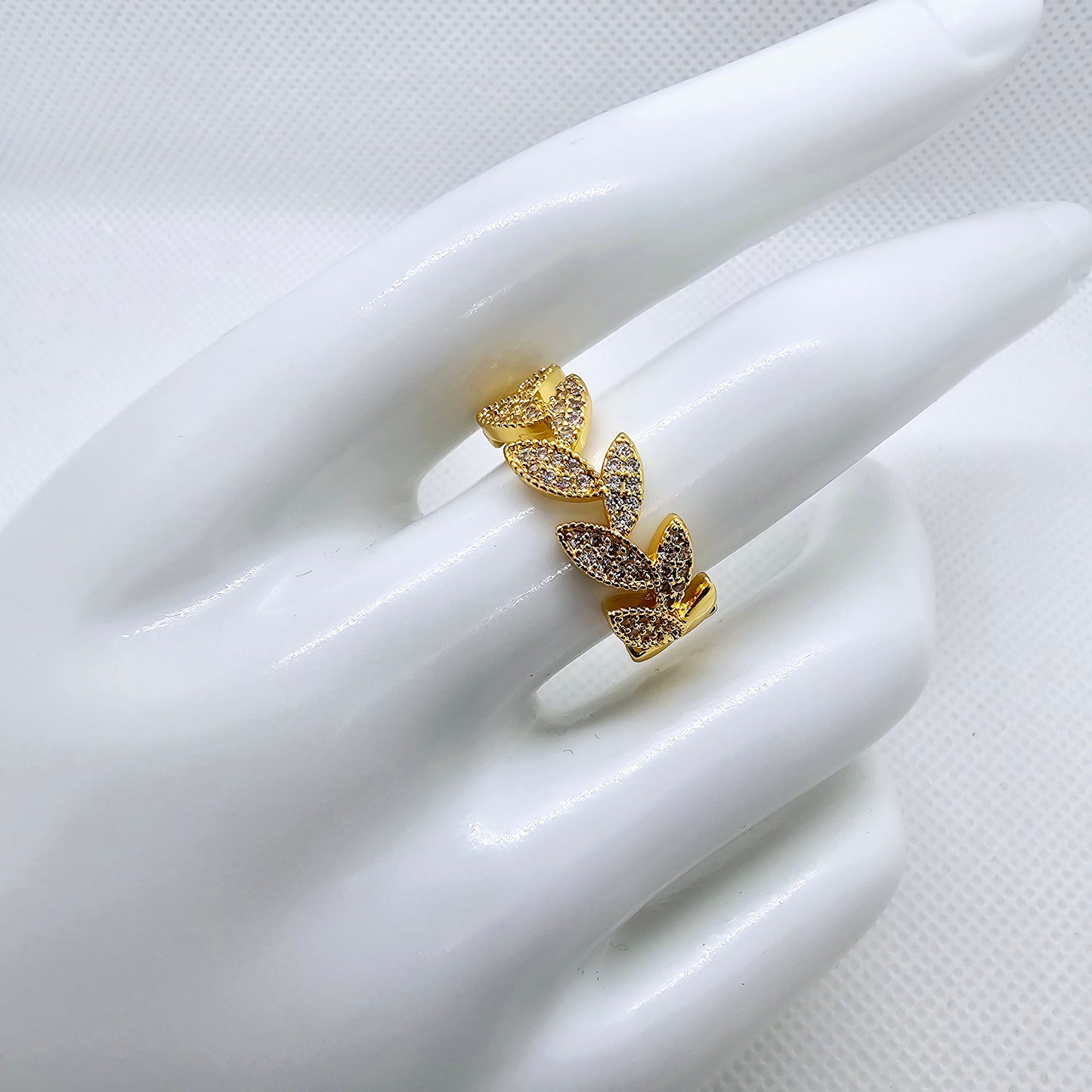 18K Gold Plated Starburst Ring: Polaris Statement Stacking Ring, Gift for Women - Gold Plated Ring