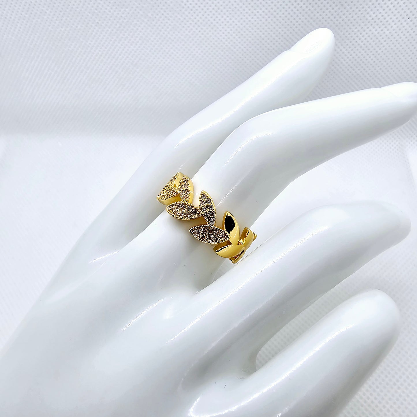 18K Gold Plated Starburst Ring: Polaris Statement Stacking Ring, Gift for Women - Gold Plated Ring