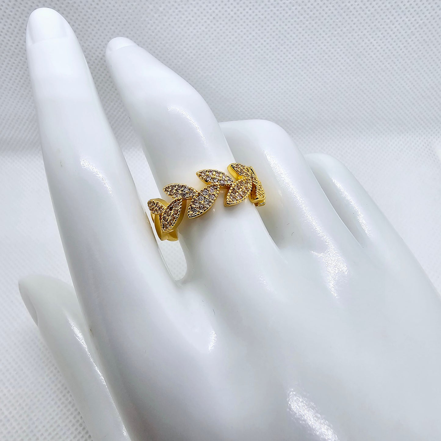 18K Gold Plated Starburst Ring: Polaris Statement Stacking Ring, Gift for Women - Gold Plated Ring