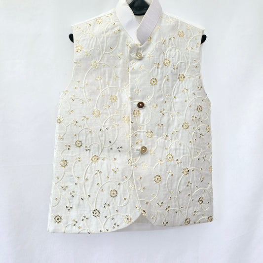 Boys Pakistani/ Indian Waistcoat Embroidery Jacket Ethnic Wedding Festival Wear Waistcoat Jacket
