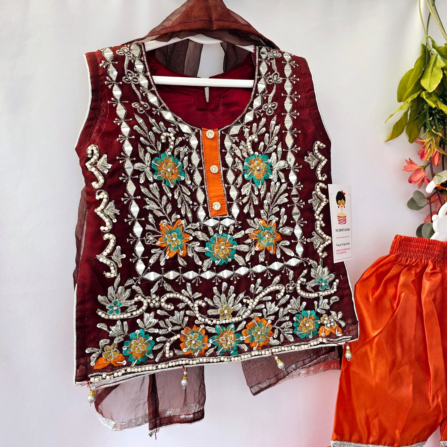 Eid Collection 2025 | Baby Girl Embroidered 3Pc Kameez Shalwar for Eid & Party wear