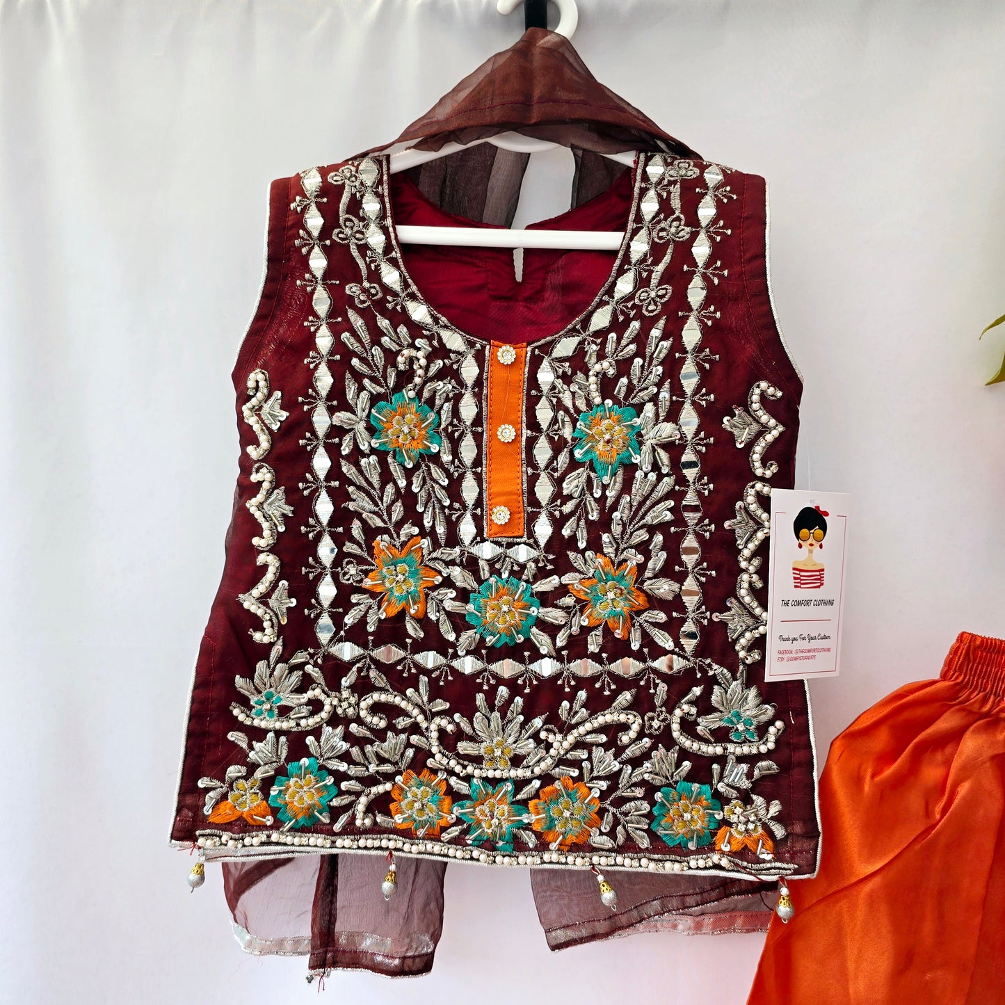 Eid Collection 2025 | Baby Girl Embroidered 3Pc Kameez Shalwar for Eid & Party wear