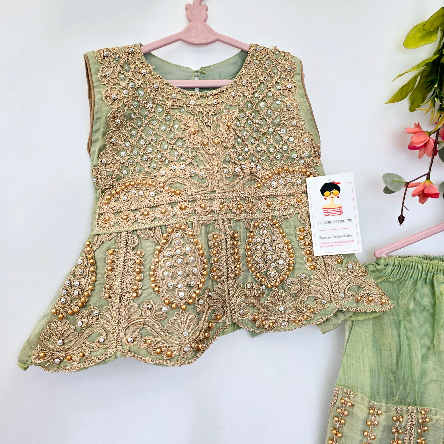 Eid Collection 2025 | Blood Red Colour Embroidered Shirt with Lehnga Girls Party Wear | Perfect for Eid, Wedding & Party wear