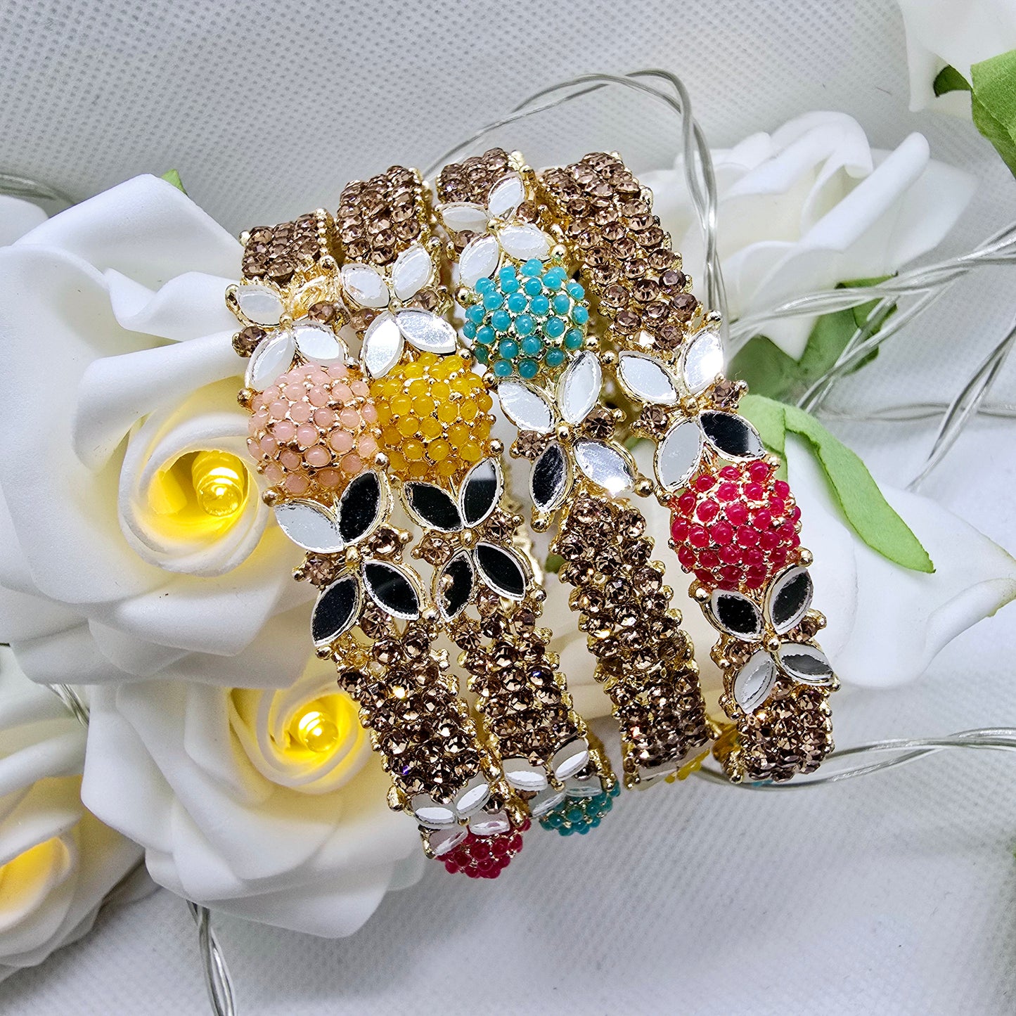 Handmade Bangle Set of 4 || Pakistani/ Indian/ Asian Churiyan for Mehndi and Occasion Wear