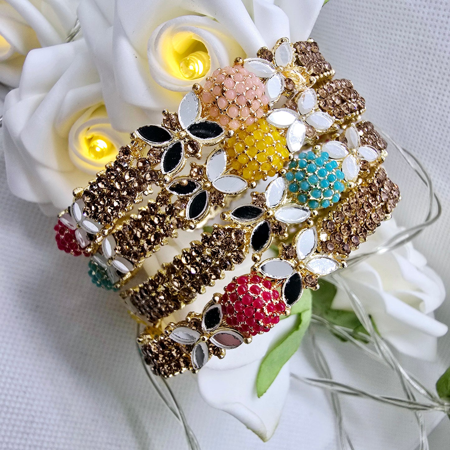 Handmade Bangle Set of 4 || Pakistani/ Indian/ Asian Churiyan for Mehndi and Occasion Wear