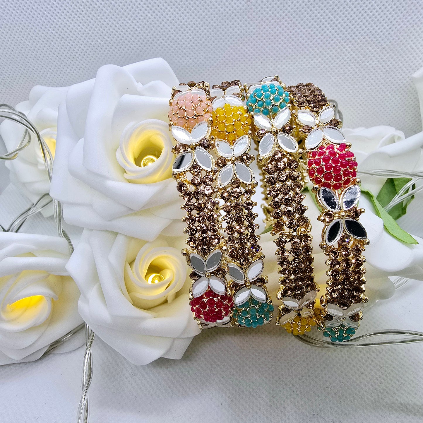 Handmade Bangle Set of 4 || Pakistani/ Indian/ Asian Churiyan for Mehndi and Occasion Wear