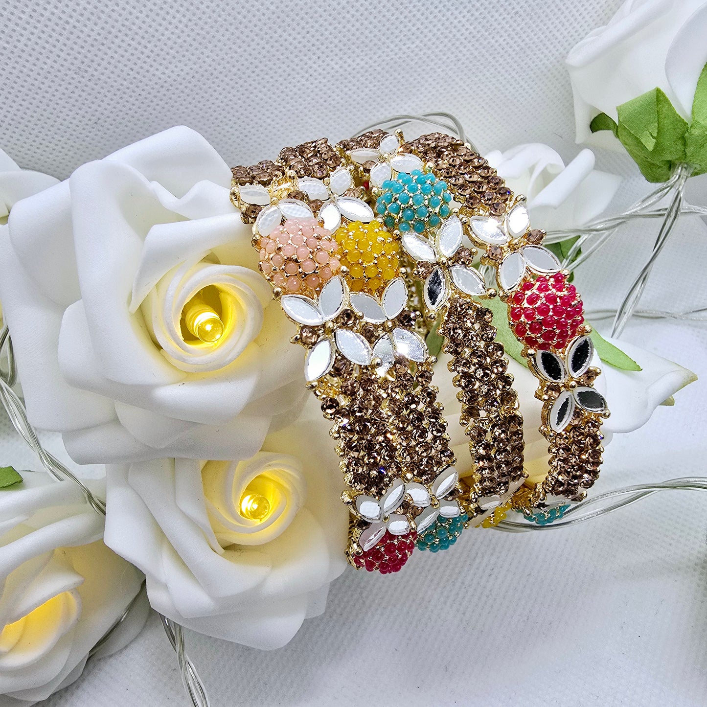 Handmade Bangle Set of 4 || Pakistani/ Indian/ Asian Churiyan for Mehndi and Occasion Wear