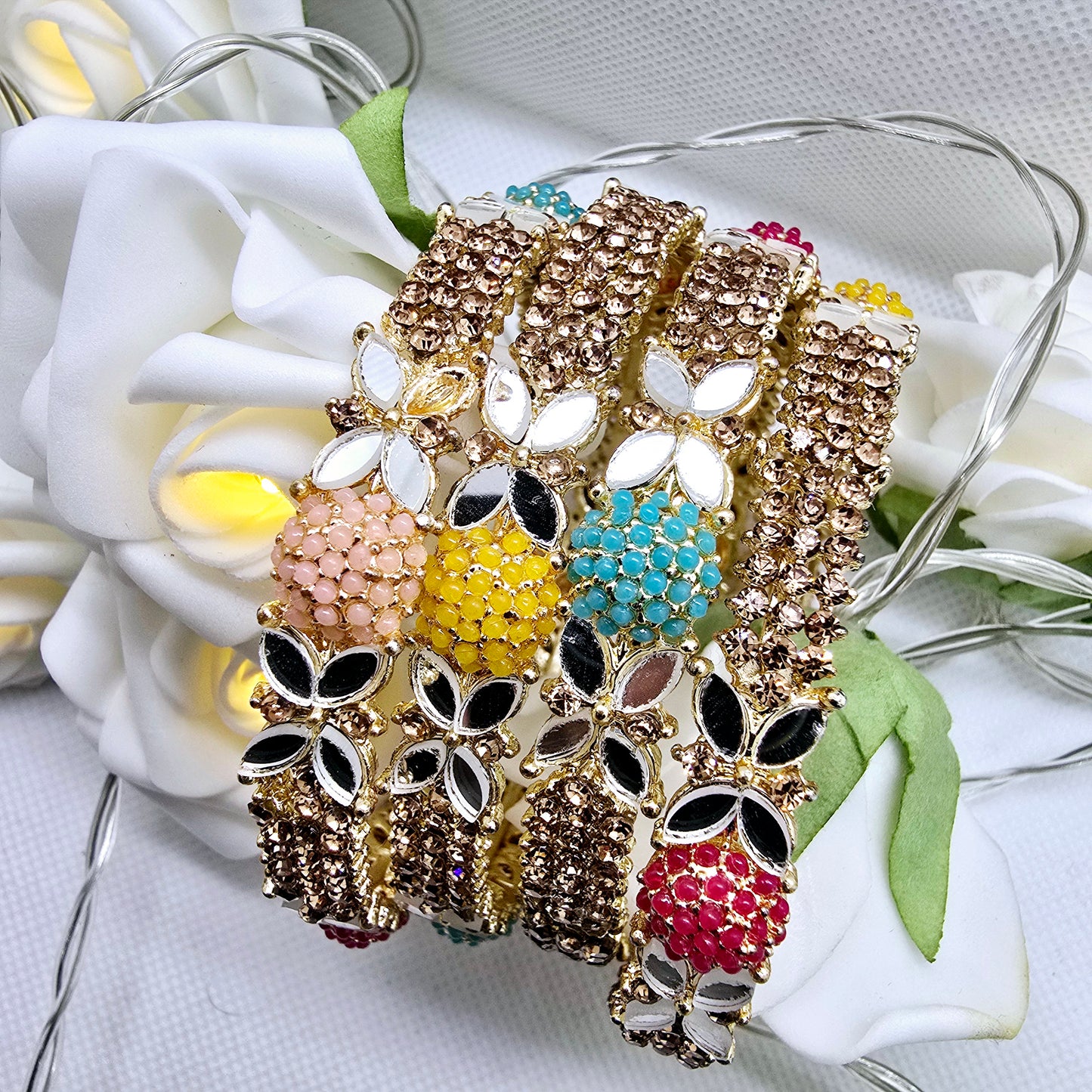 Handmade Bangle Set of 4 || Pakistani/ Indian/ Asian Churiyan for Mehndi and Occasion Wear