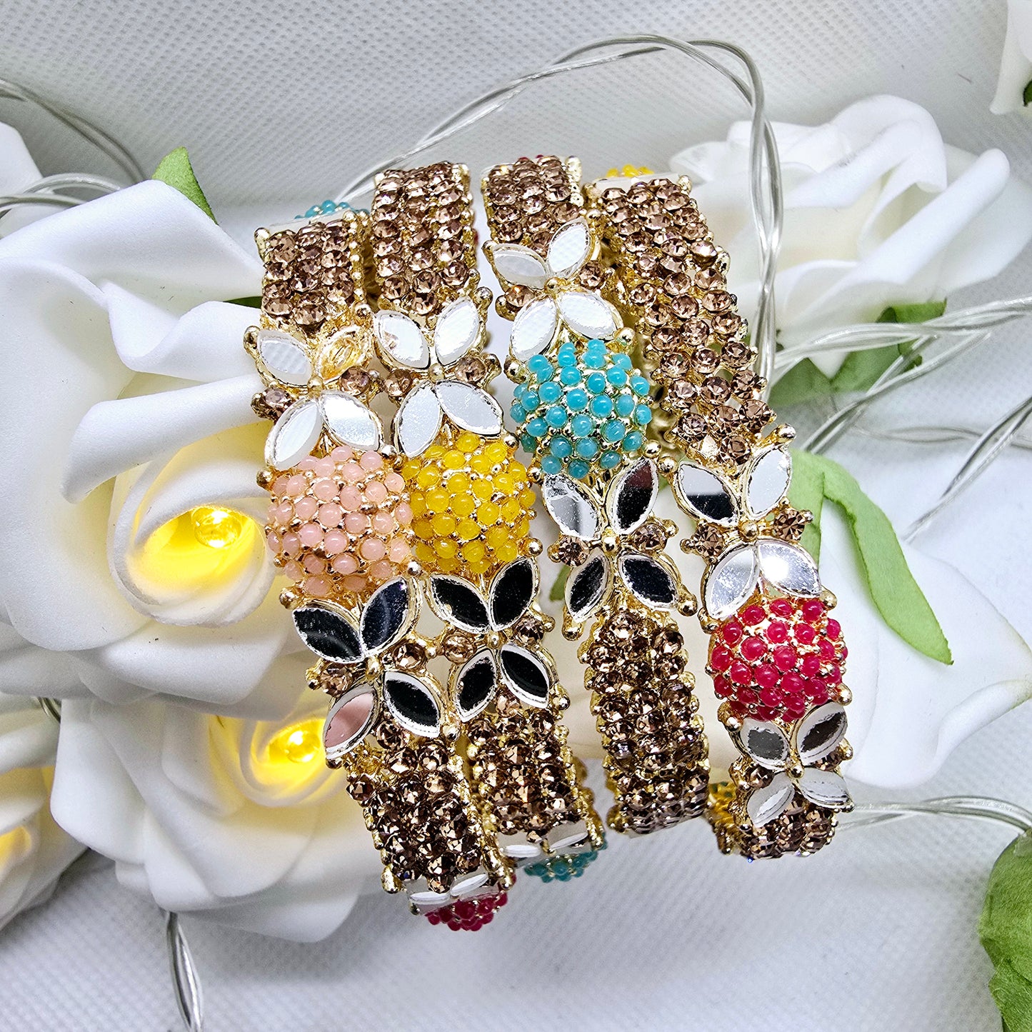 Handmade Bangle Set of 4 || Pakistani/ Indian/ Asian Churiyan for Mehndi and Occasion Wear