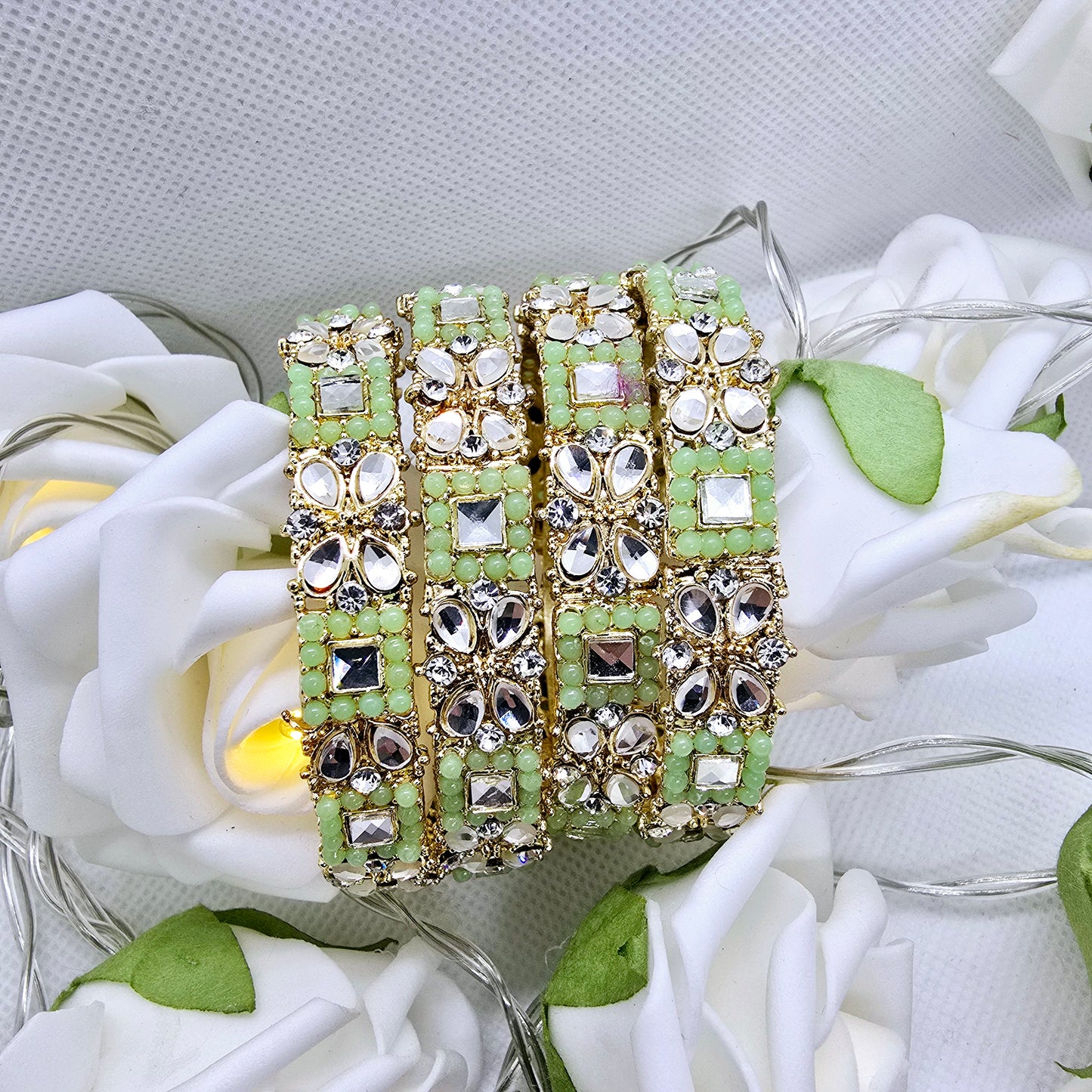 Handmade Bangle Set of 4 || Pakistani/ Indian/ Asian Churiyan for Mehndi and Occasion Wear