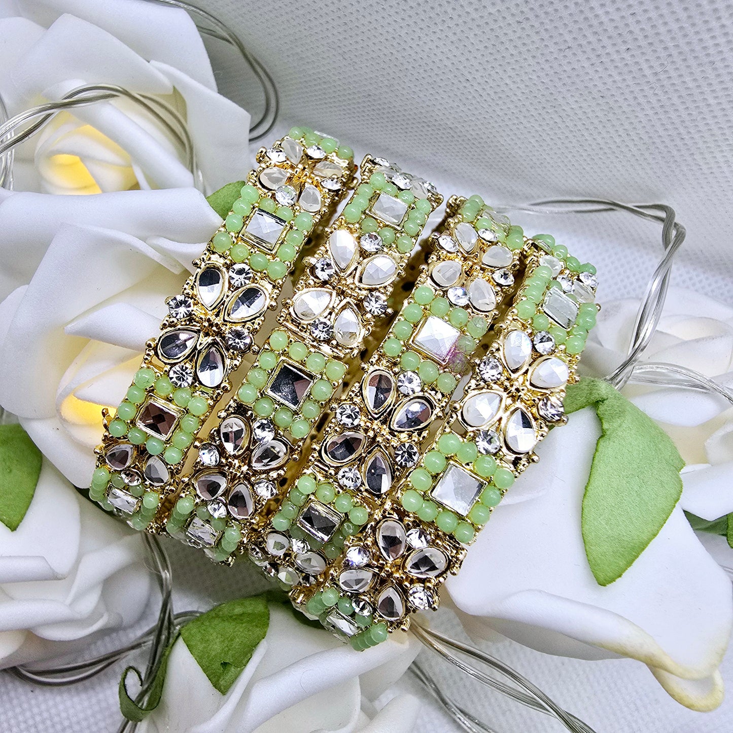 Handmade Bangle Set of 4 || Pakistani/ Indian/ Asian Churiyan for Mehndi and Occasion Wear