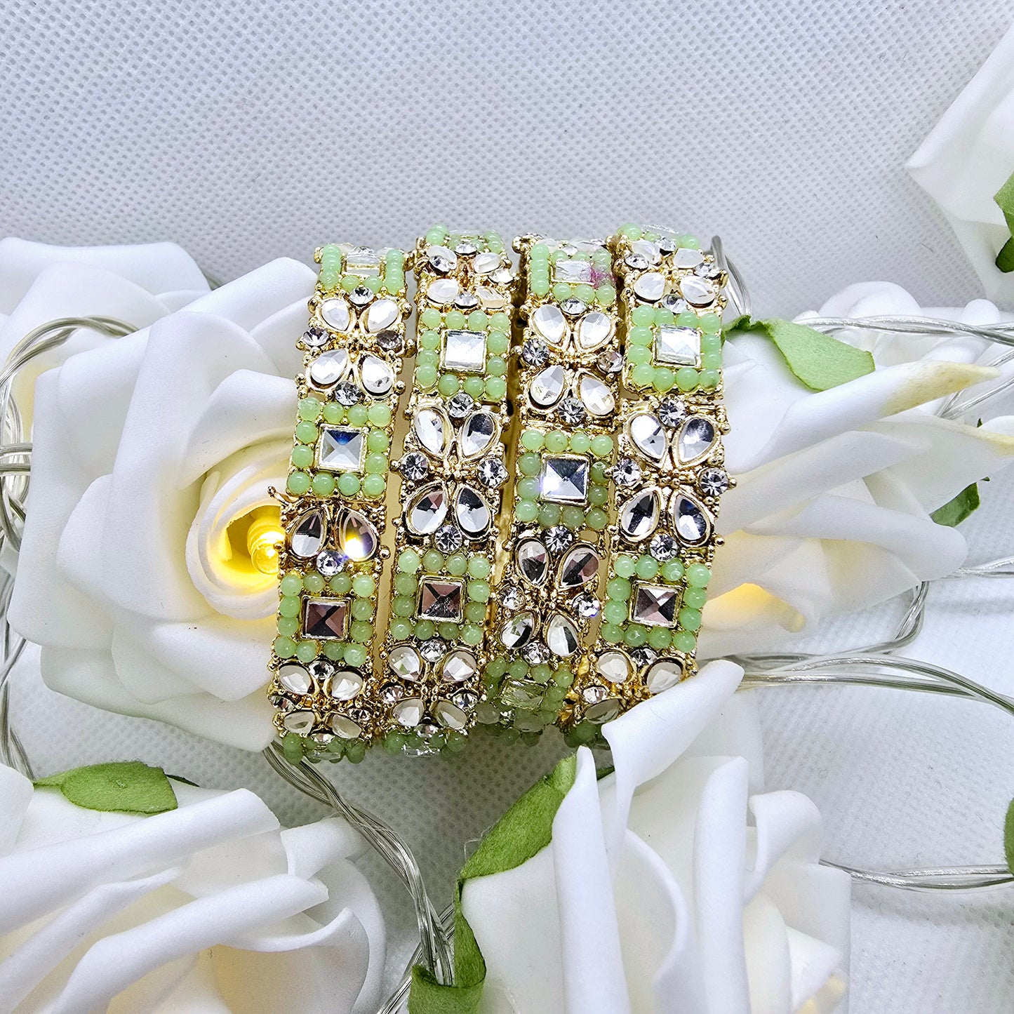 Handmade Bangle Set of 4 || Pakistani/ Indian/ Asian Churiyan for Mehndi and Occasion Wear