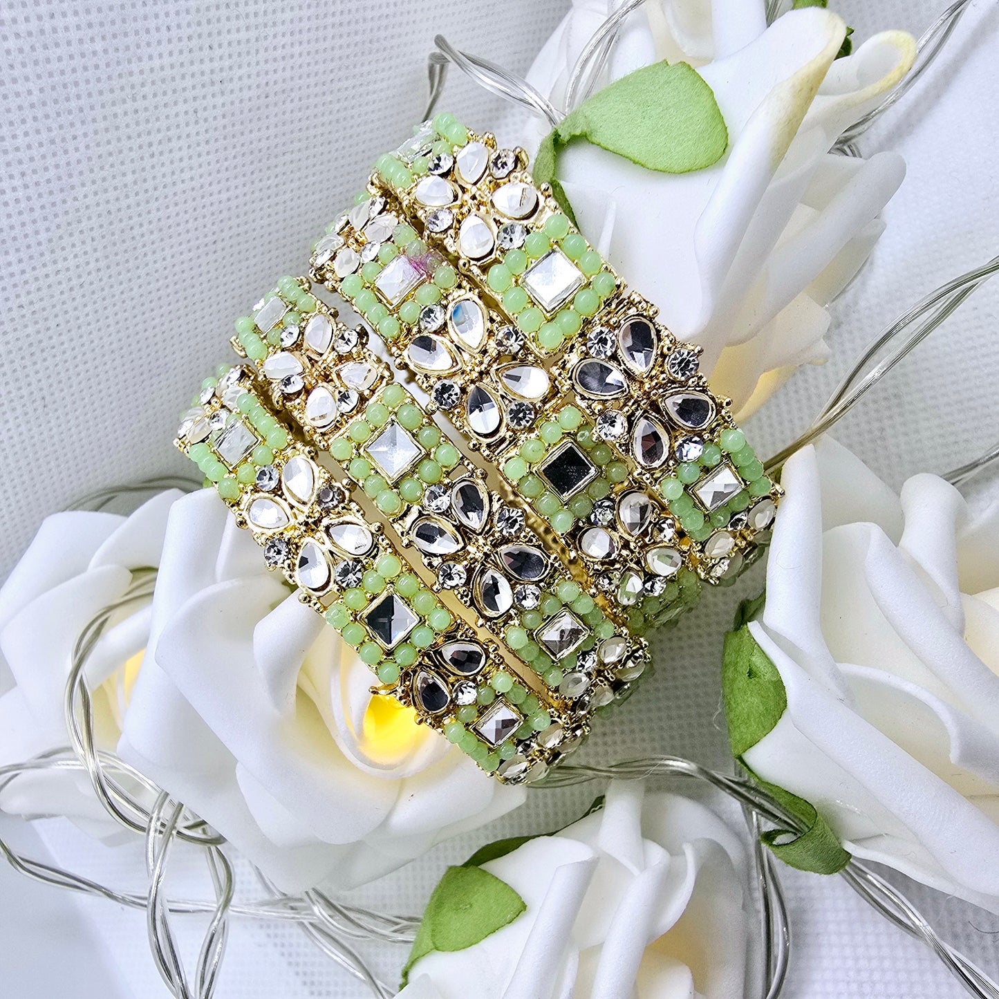 Handmade Bangle Set of 4 || Pakistani/ Indian/ Asian Churiyan for Mehndi and Occasion Wear