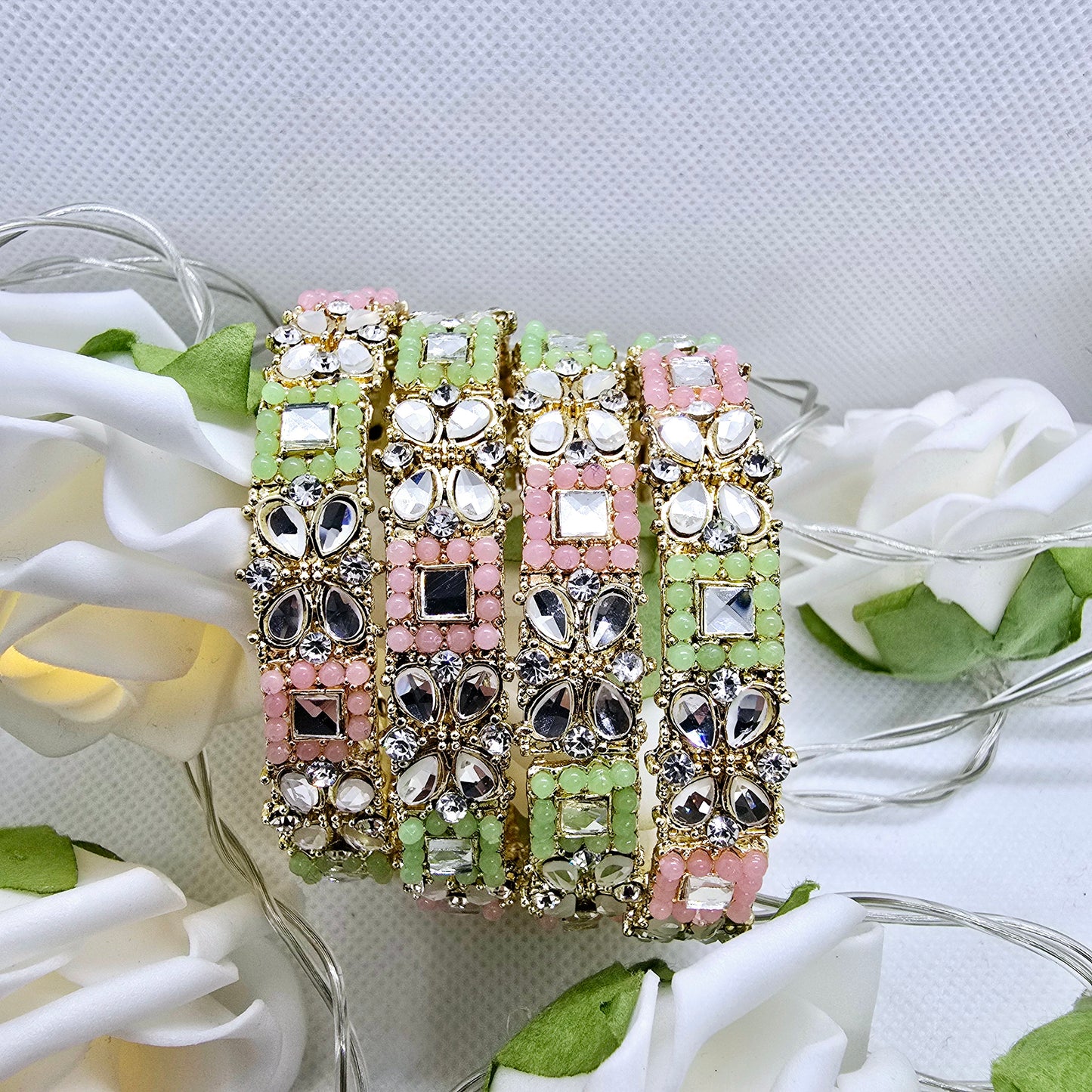 Handmade Bangle Set of 4 || Pakistani/ Indian/ Asian Churiyan for Mehndi and Occasion Wear