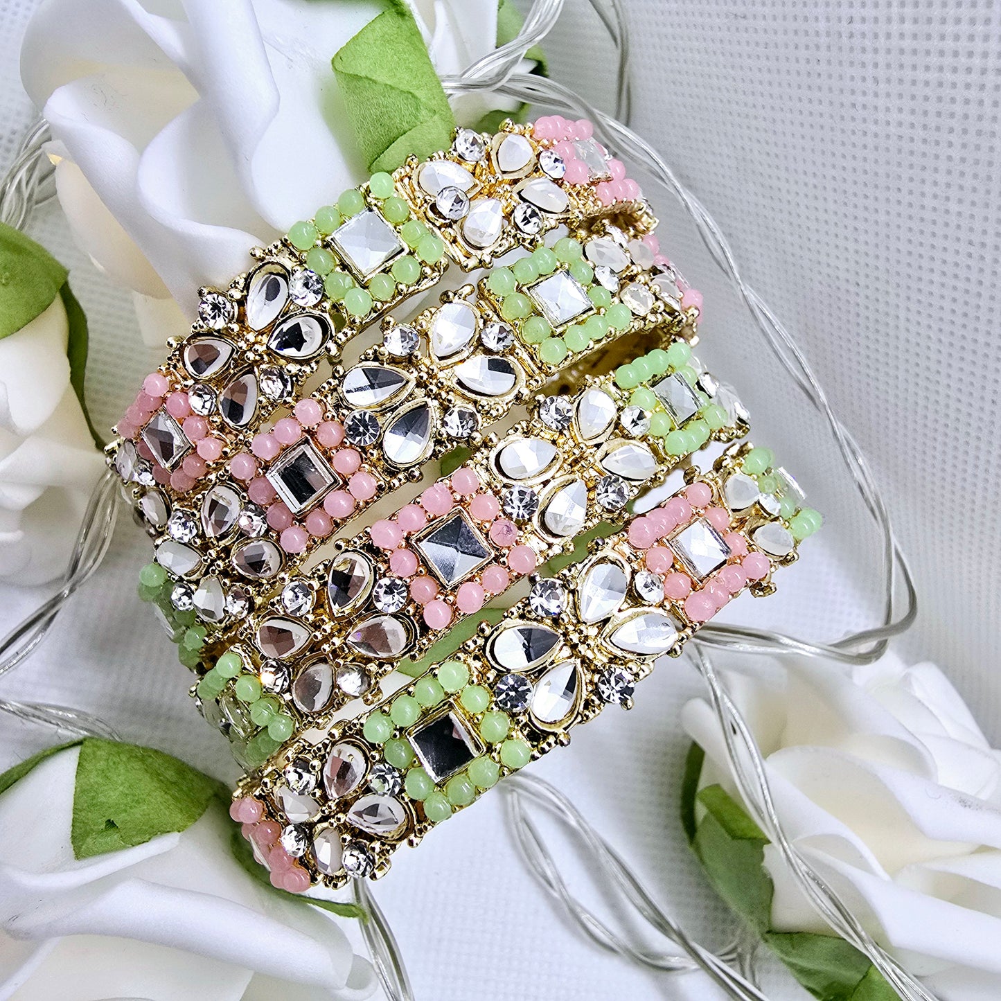 Handmade Bangle Set of 4 || Pakistani/ Indian/ Asian Churiyan for Mehndi and Occasion Wear