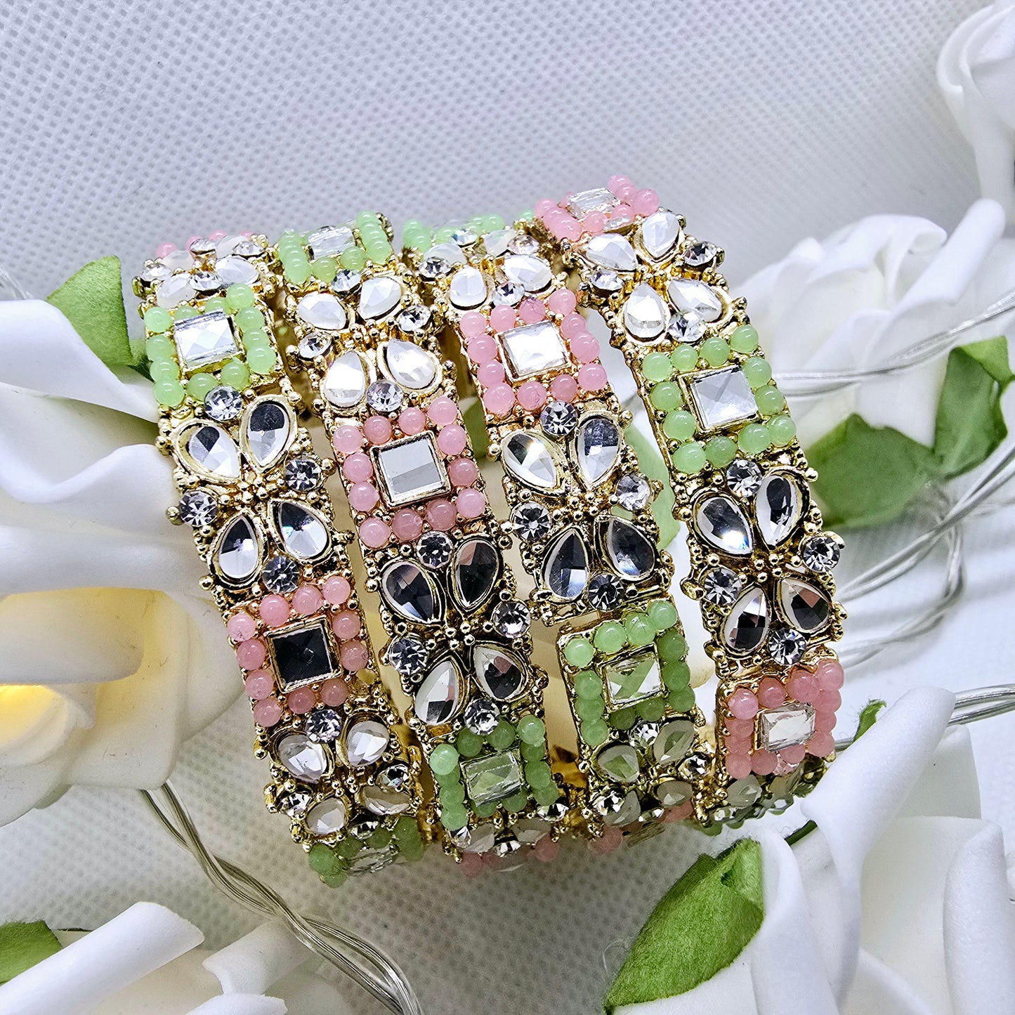 Handmade Bangle Set of 4 || Pakistani/ Indian/ Asian Churiyan for Mehndi and Occasion Wear