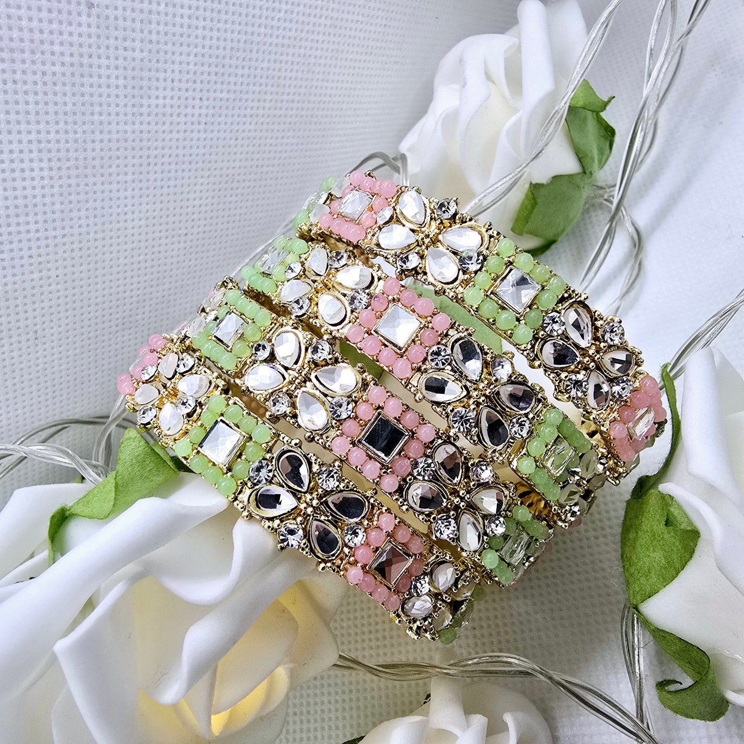 Handmade Bangle Set of 4 || Pakistani/ Indian/ Asian Churiyan for Mehndi and Occasion Wear