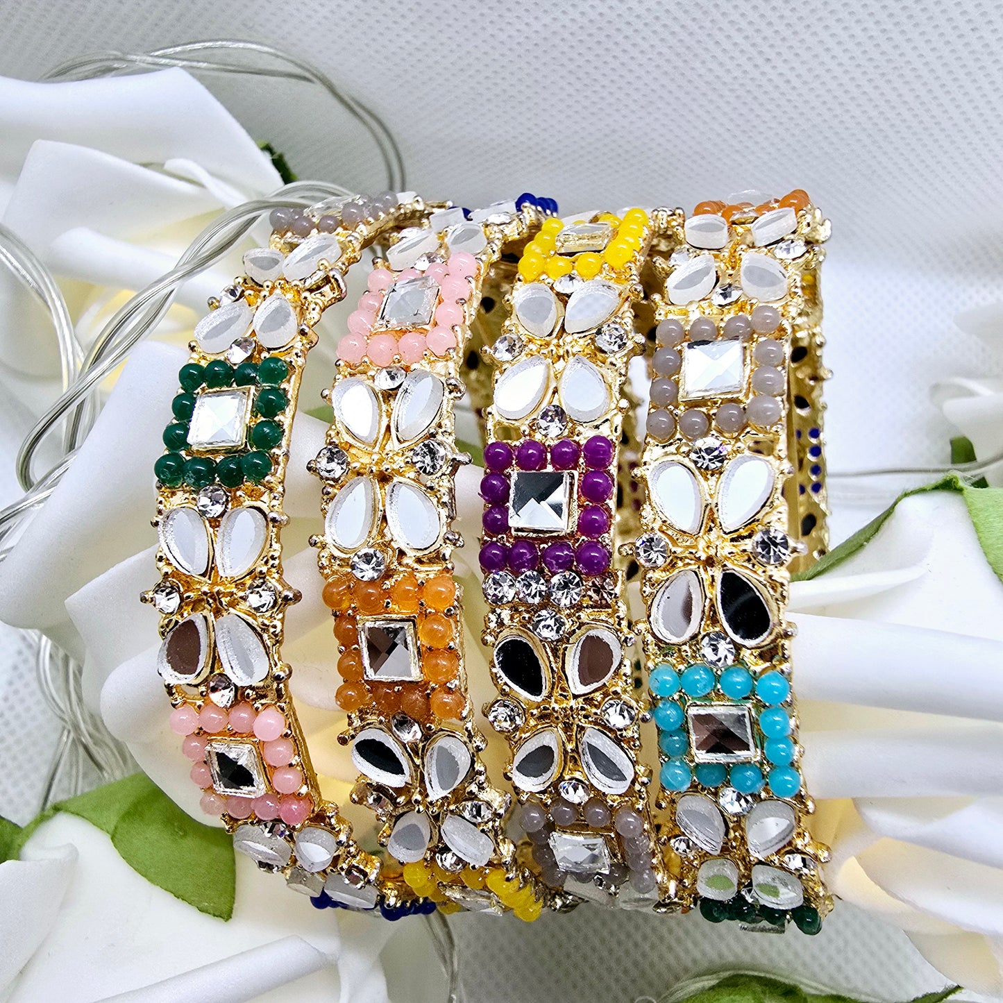 Handmade Bangle Set of 4 || Pakistani/ Indian/ Asian Churiyan for Mehndi and Occasion Wear