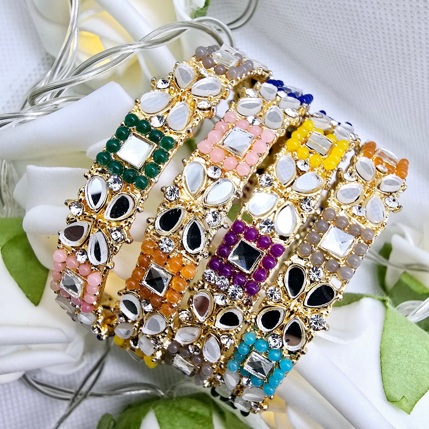 Handmade Bangle Set of 4 || Pakistani/ Indian/ Asian Churiyan for Mehndi and Occasion Wear