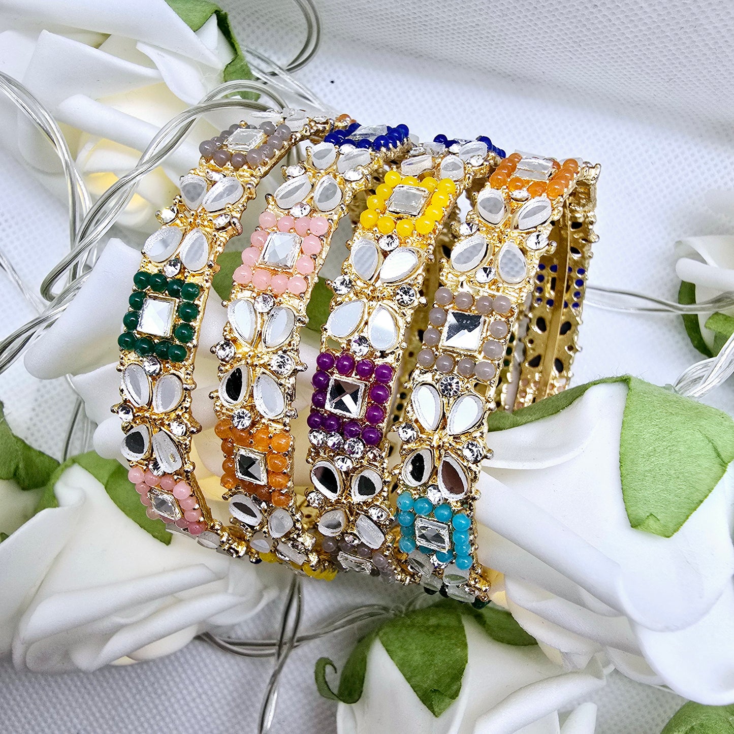 Handmade Bangle Set of 4 || Pakistani/ Indian/ Asian Churiyan for Mehndi and Occasion Wear