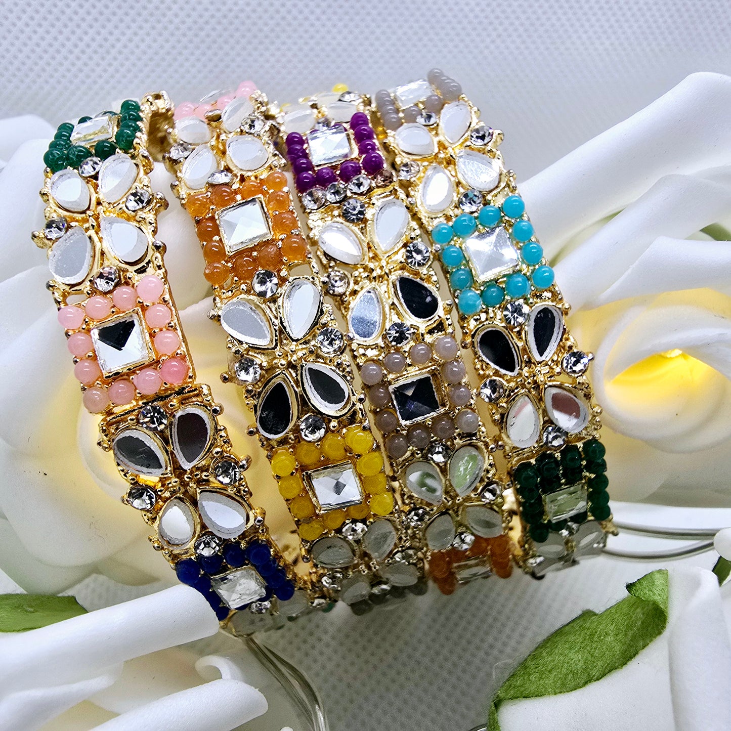 Handmade Bangle Set of 4 || Pakistani/ Indian/ Asian Churiyan for Mehndi and Occasion Wear