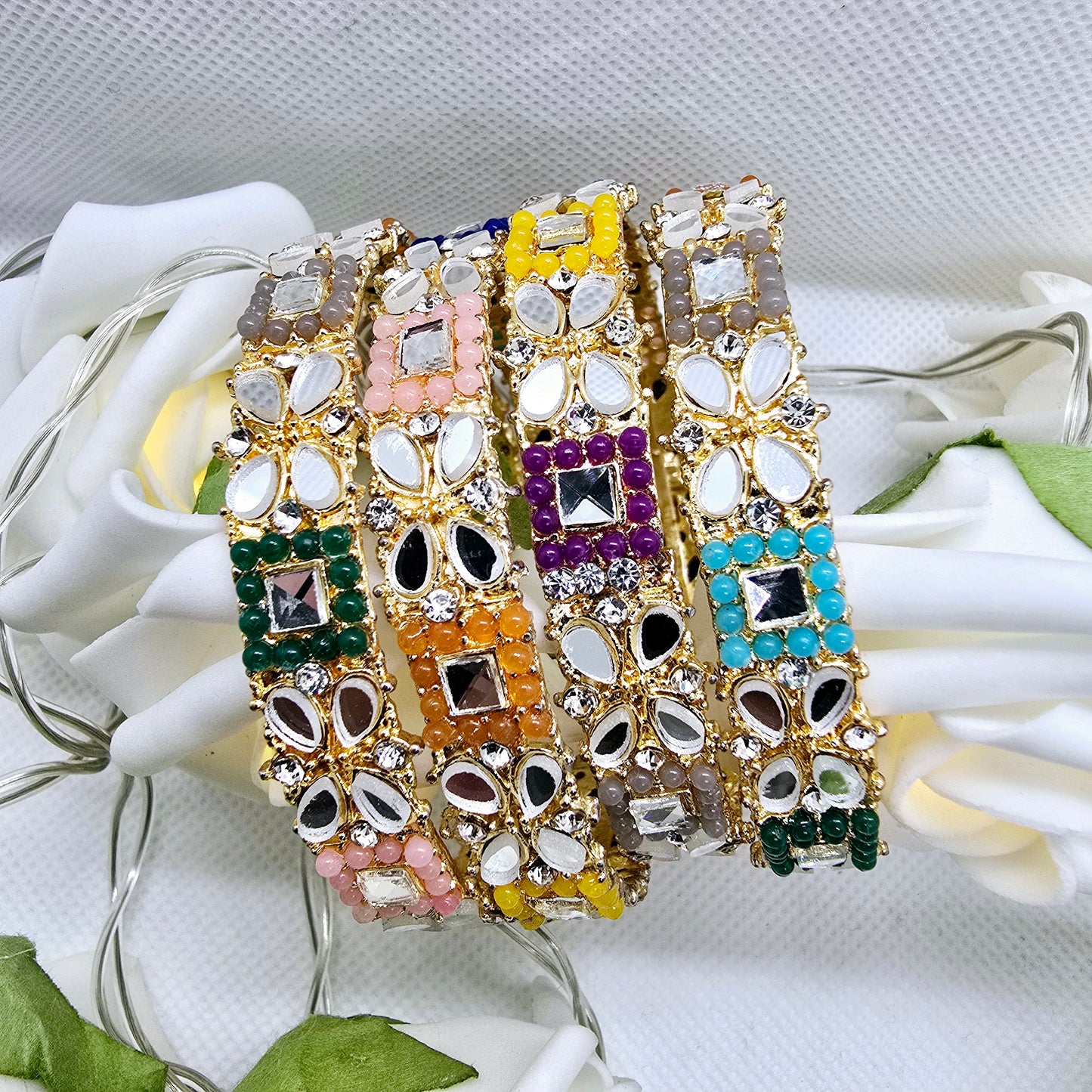 Handmade Bangle Set of 4 || Pakistani/ Indian/ Asian Churiyan for Mehndi and Occasion Wear