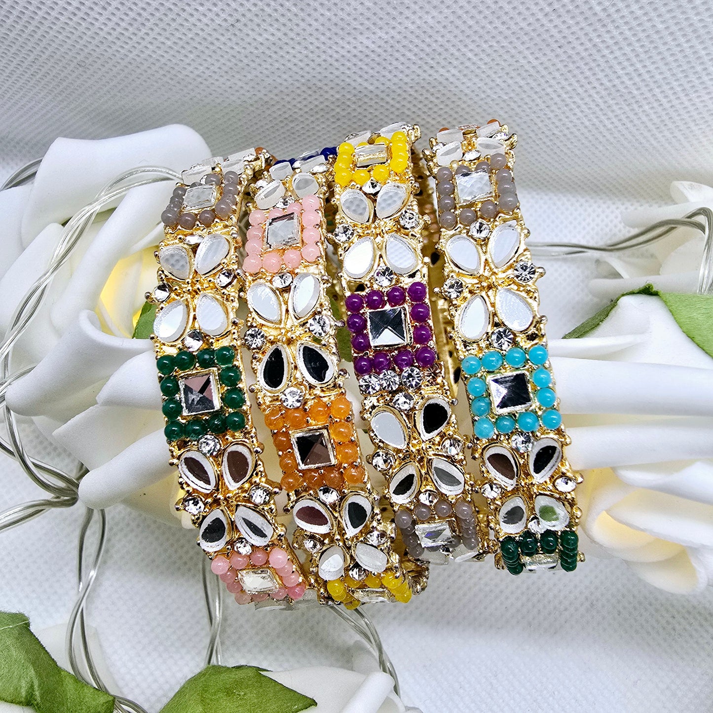 Handmade Bangle Set of 4 || Pakistani/ Indian/ Asian Churiyan for Mehndi and Occasion Wear