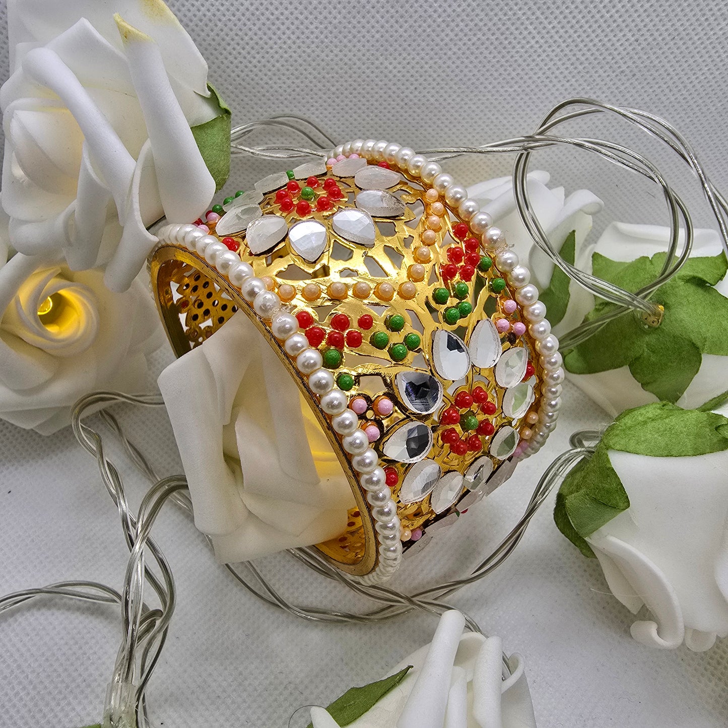 Wide Mirror Work Handmade Wide Kara || Pakistani/ Indian Style Bangle